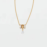 1.44 Ct Lab Diamond Baguette Circle Pendant 14K Yellow Gold