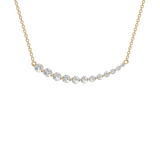 1 Carat Curved Diamond Station Necklace, Lab Diamond