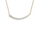 1 Carat Curved Diamond Station Necklace, Lab Diamond