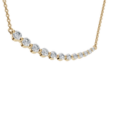 1 Carat Curved Diamond Station Necklace, Lab Diamond
