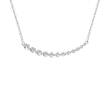 1 Carat Curved Diamond Station Necklace, Lab Diamond