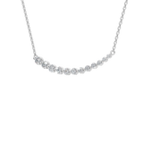 1 Carat Curved Diamond Station Necklace, Lab Diamond