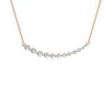 1 Carat Curved Diamond Station Necklace, Lab Diamond