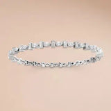 6.10 Ct Pear & Baguette Lab Diamond Bar Set Tennis Bracelet