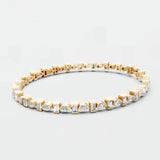 6.10 Ct Pear & Baguette Lab Diamond Bar Set Tennis Bracelet