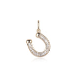 Diamond Baguette Horseshoe Charm