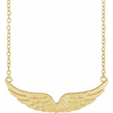 14K Yellow Angel Wings 18" Necklace