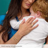 14K Yellow Gold Geometric Line 7" Bracelet