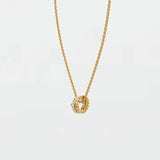 Sparkling Round Diamond Multi Row Circle Pendant Necklace