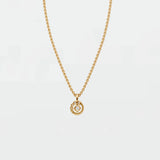 Delicate Round Diamond Circle Halo Pendant Necklace