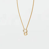 Double Circle Diamond Pendant with Floating Solitaire Accent