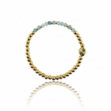 March Birthstone Natural Gem & Gold Bracelet