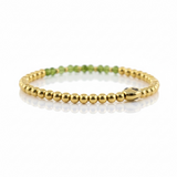 August Birthstone Natural Gem & Gold Bracelet