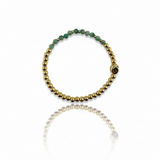 May Birthstone Natural Gem & Gold Bracelet