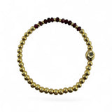 January Birthstone Natural Gem & Gold Bracelet