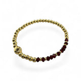 January Birthstone Natural Gem & Gold Bracelet