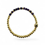 February Birthstone Natural Gem & Gold Bracelet