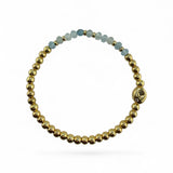 March Birthstone Natural Gem & Gold Bracelet