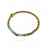 March Birthstone Natural Gem & Gold Bracelet